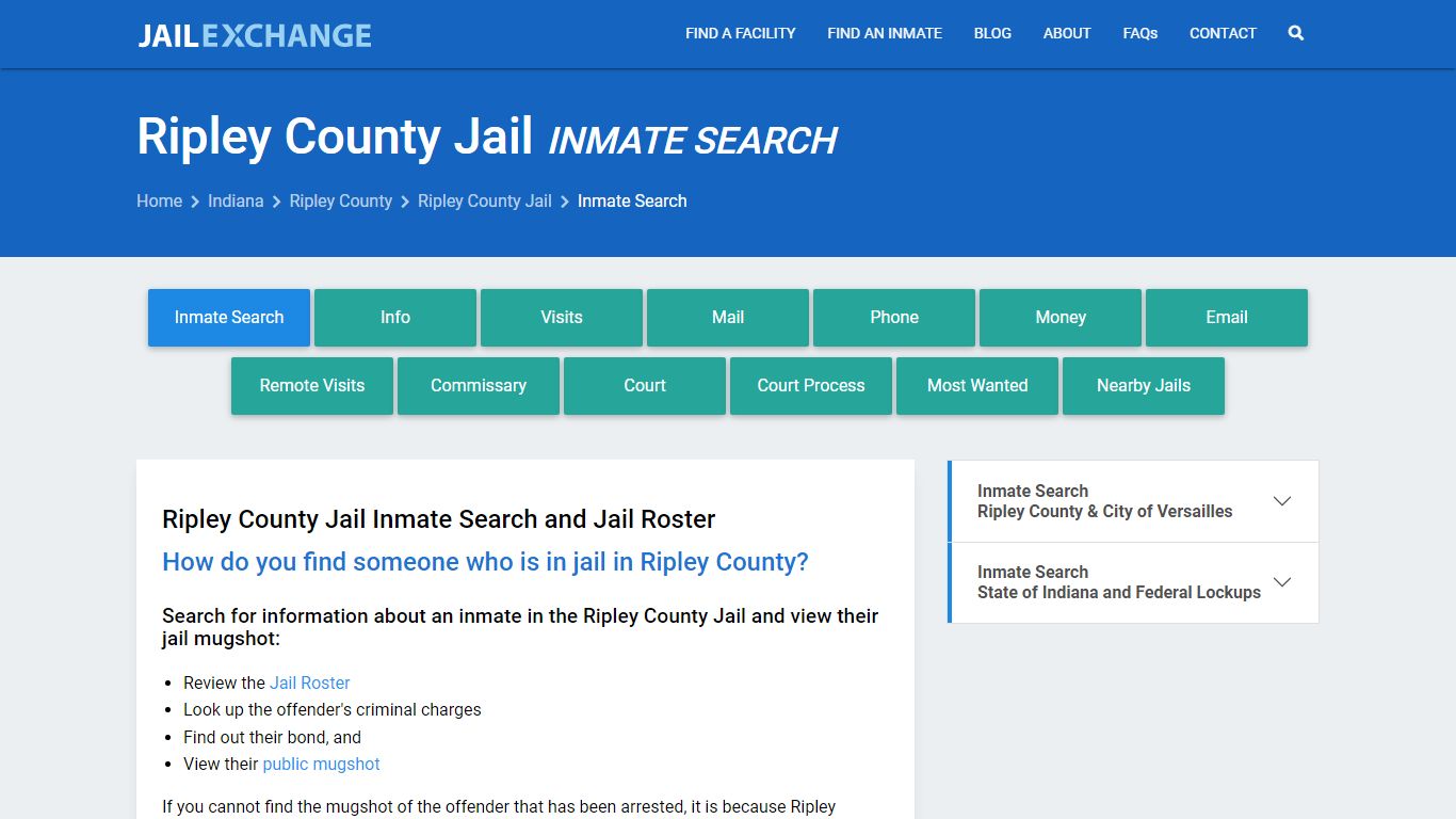 Inmate Search: Roster & Mugshots - Ripley County Jail, IN - Jail Exchange